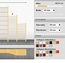 Regalplaner für Dachschraegen Detail von der Dachschraege im Regal