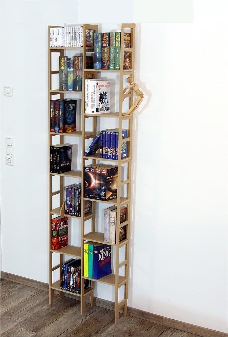 Bücherregal schmal unter 60 cm und ca 200 cm hoch Modell Limbach