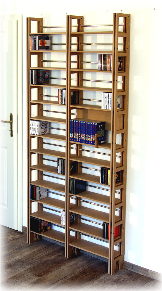 CD-Regalsystem für ca. 1000 CDs im Industrialstil