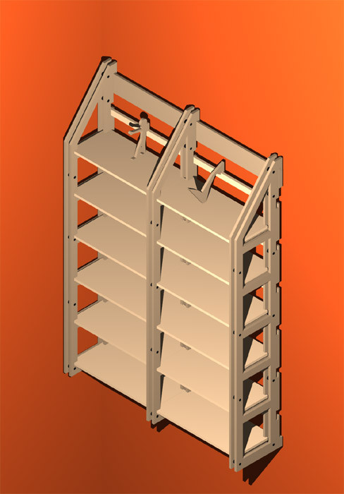 CD / DVD -Regal Komplettsystem für ca. 336 CDs