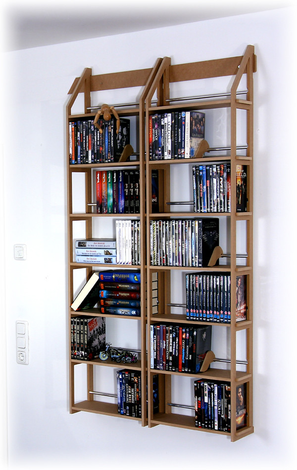 Zwei DVD-Regale für ca. 350 DVDs, Taschenbücher..