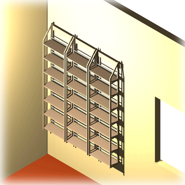 Drei DVD-Regale für ca. 555 DVDs, Taschenbücher..
